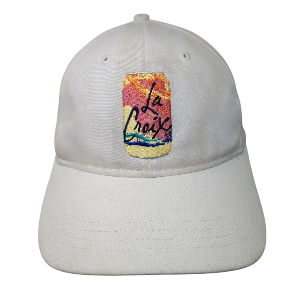 La Croix Strapback Hat White OSFA Adjustable Embroidered 6 Panel